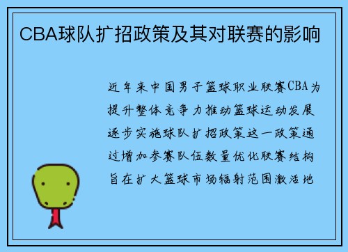 CBA球队扩招政策及其对联赛的影响